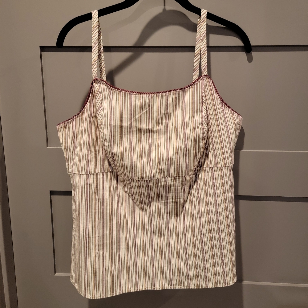 TORRID Pinstripe Open Back Tank Top Size 1